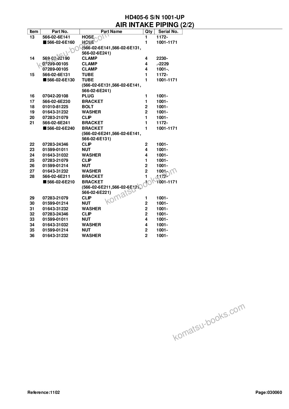 Komatsu hd405-6 s/n 1001-up Parts catalog cover Page 10