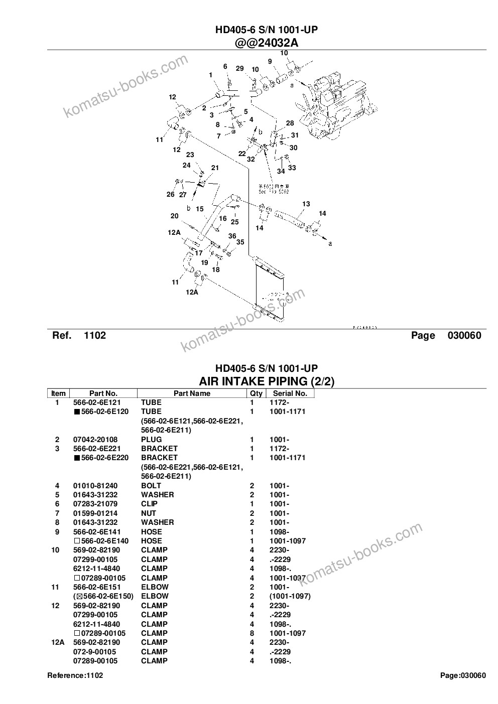 Komatsu hd405-6 s/n 1001-up Parts catalog cover Page 9