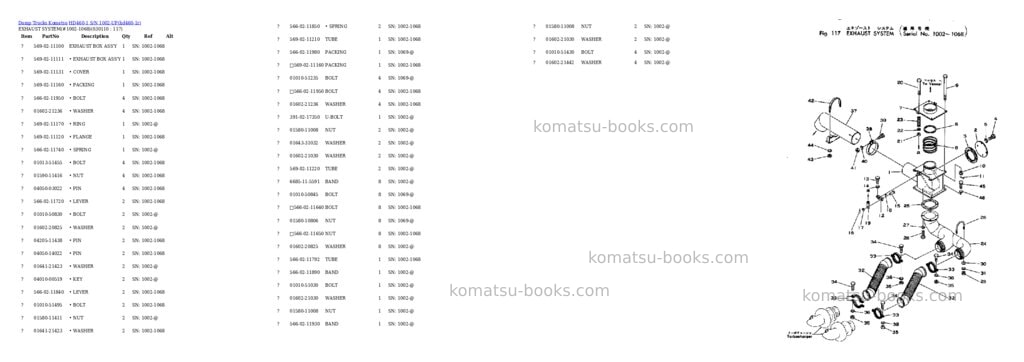 Komatsu HD460-1 S/N 1002-UP Parts catalog cover Page 10