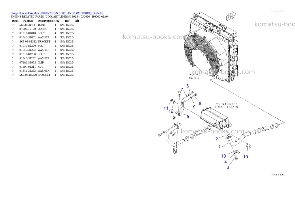 Komatsu hd465-7r s/n 15001-15351 w/o egr Parts catalog cover Komatsu hd465-7r s/n 15001-15351 w/o egr Parts catalog cover