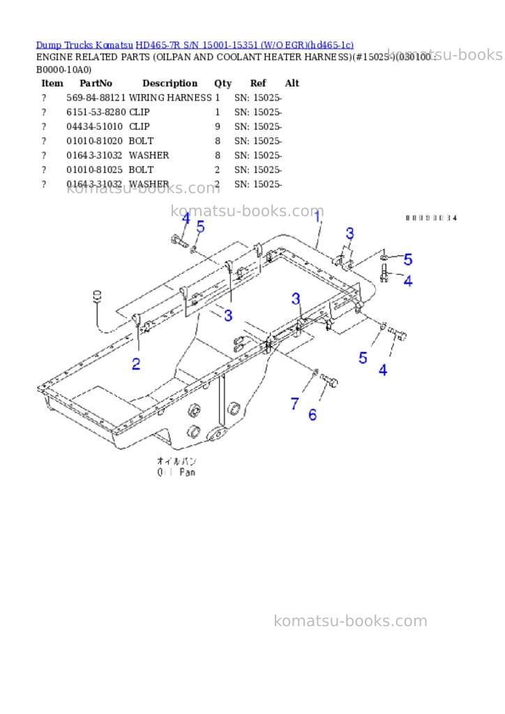 Komatsu hd465-7r s/n 15001-15351 w/o egr Parts catalog cover Page 9 Komatsu hd465-7r s/n 15001-15351 w/o egr Parts catalog cover Page 9