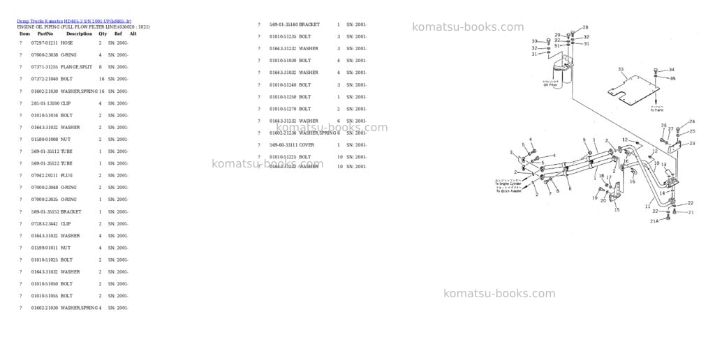 Komatsu HD465-3 S/N 2001-UP Parts catalog cover