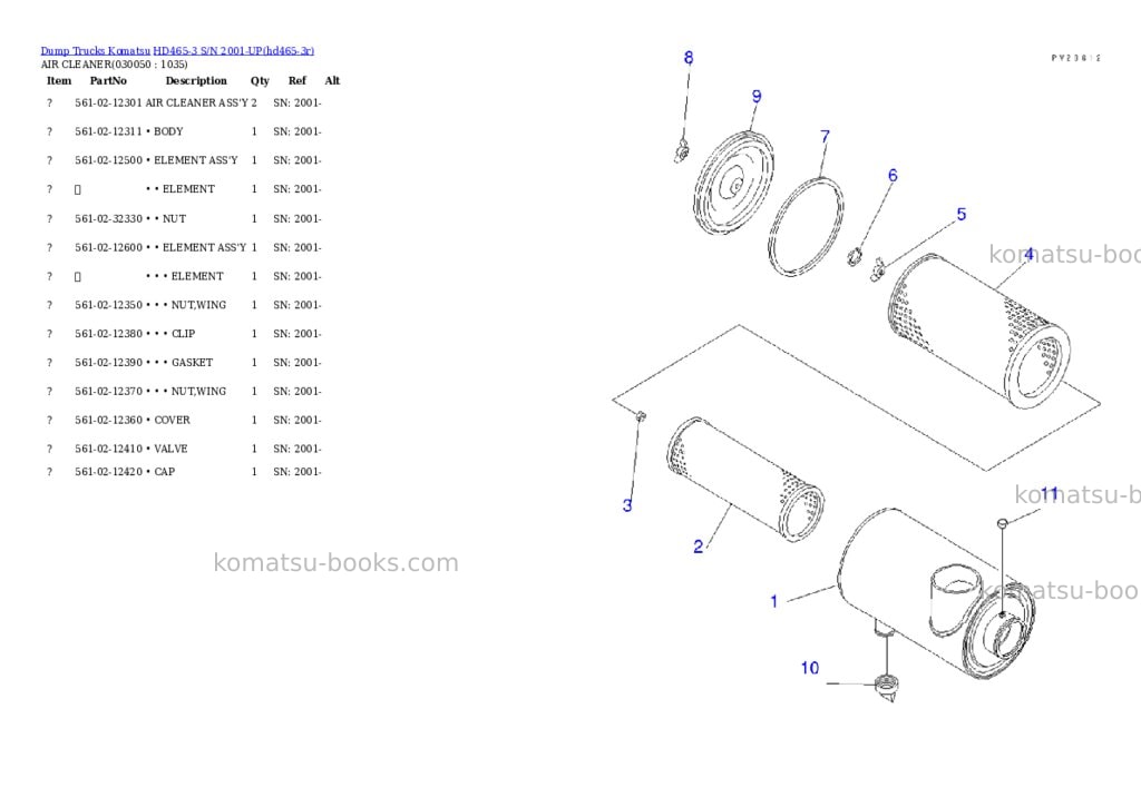 Komatsu HD465-3 S/N 2001-UP Parts catalog cover Page 4