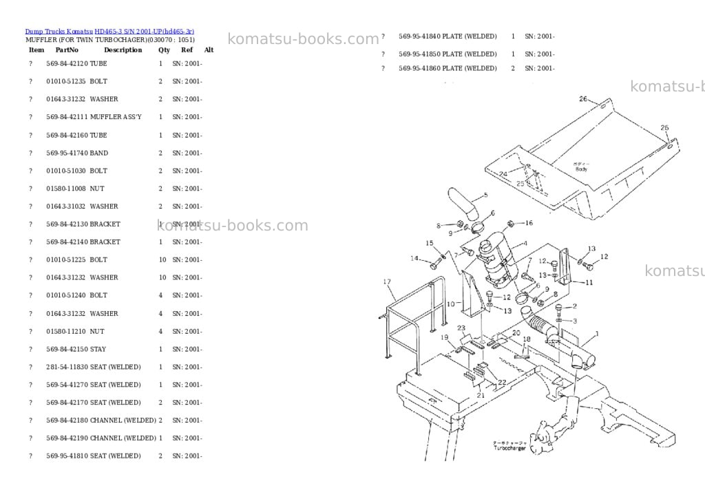 Komatsu HD465-3 S/N 2001-UP Parts catalog cover Page 6
