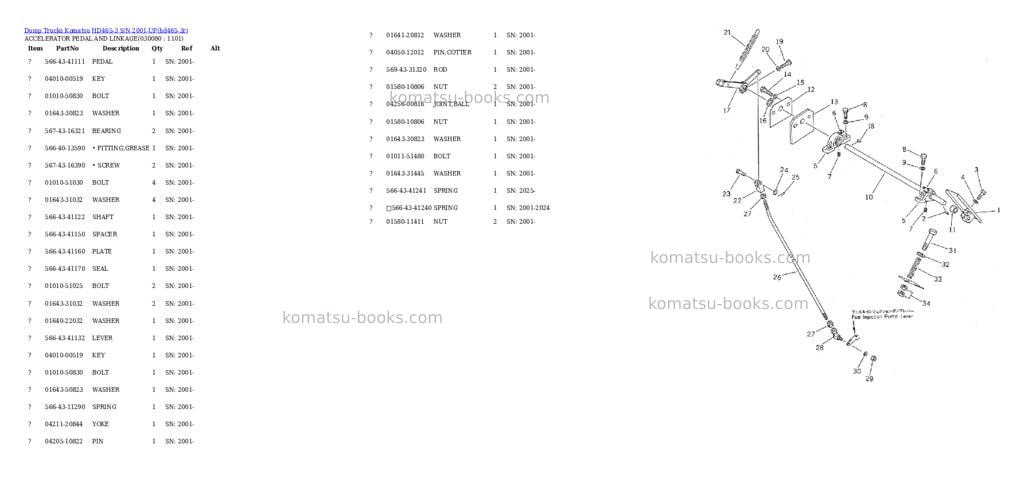 Komatsu HD465-3 S/N 2001-UP Parts catalog cover Page 7