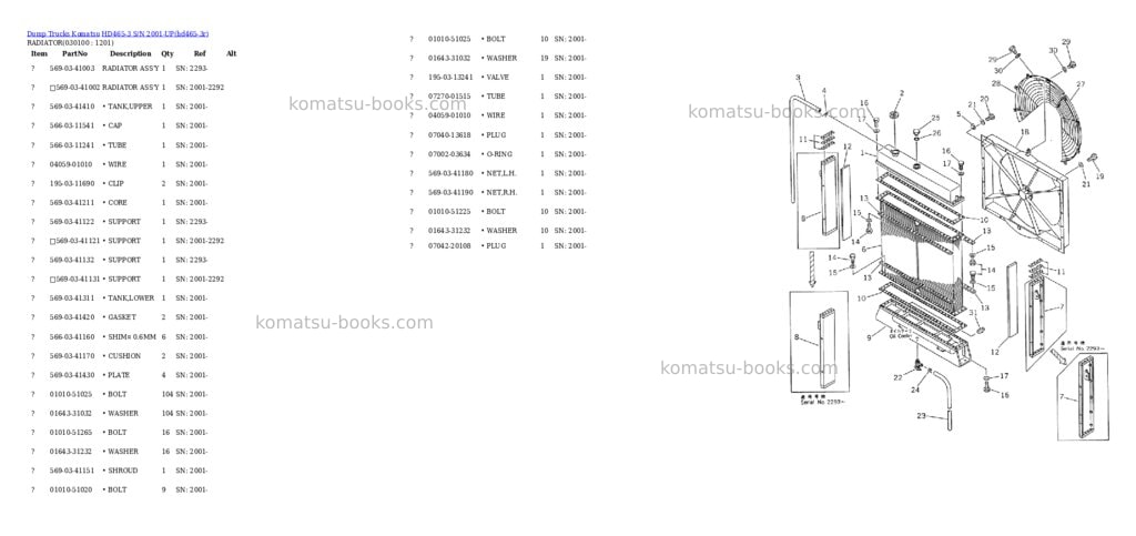 Komatsu HD465-3 S/N 2001-UP Parts catalog cover Page 9