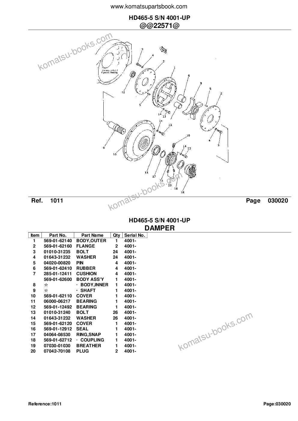 Komatsu hd465-5 s/n 4001-up Parts catalog cover Page 5