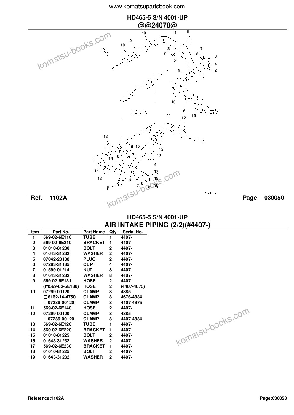 Komatsu hd465-5 s/n 4001-up Parts catalog cover Page 8