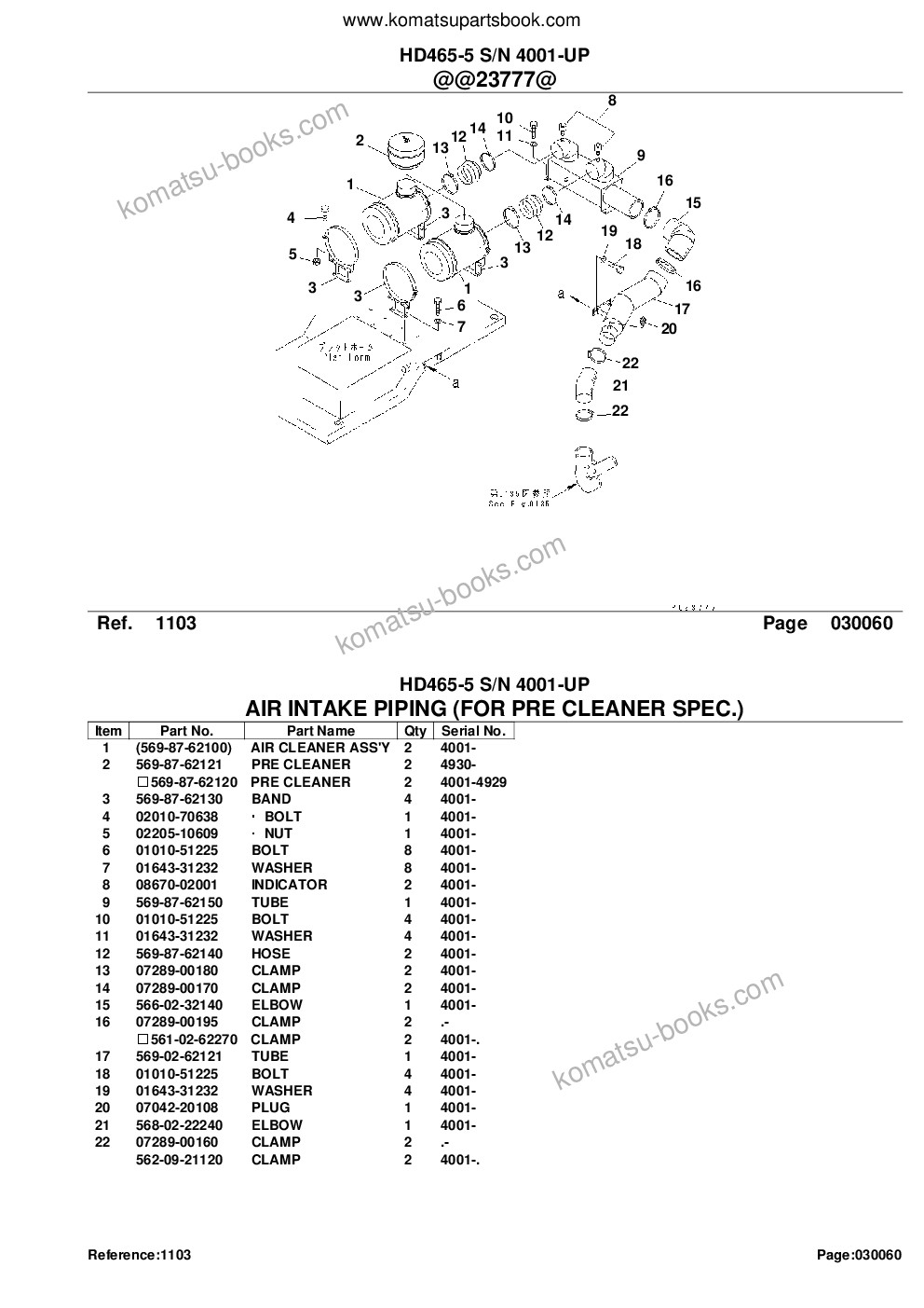 Komatsu hd465-5 s/n 4001-up Parts catalog cover Page 9