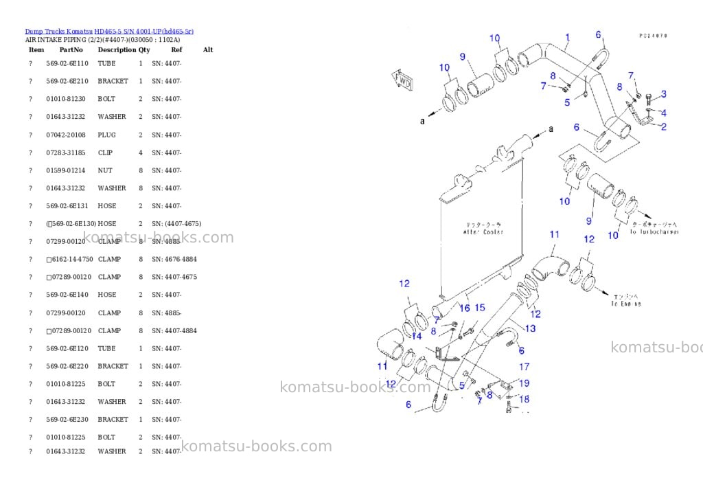 Komatsu HD465-5 S/N 4001-UP Parts catalog cover Page 3