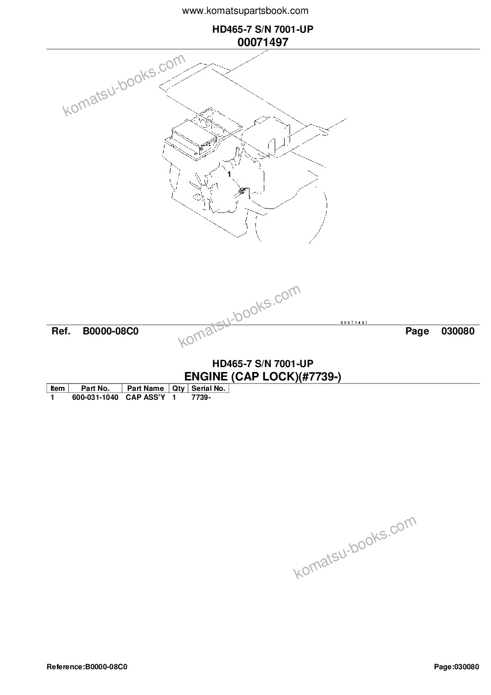 Komatsu hd465-7 s/n 7001-up Parts catalog cover Page 10