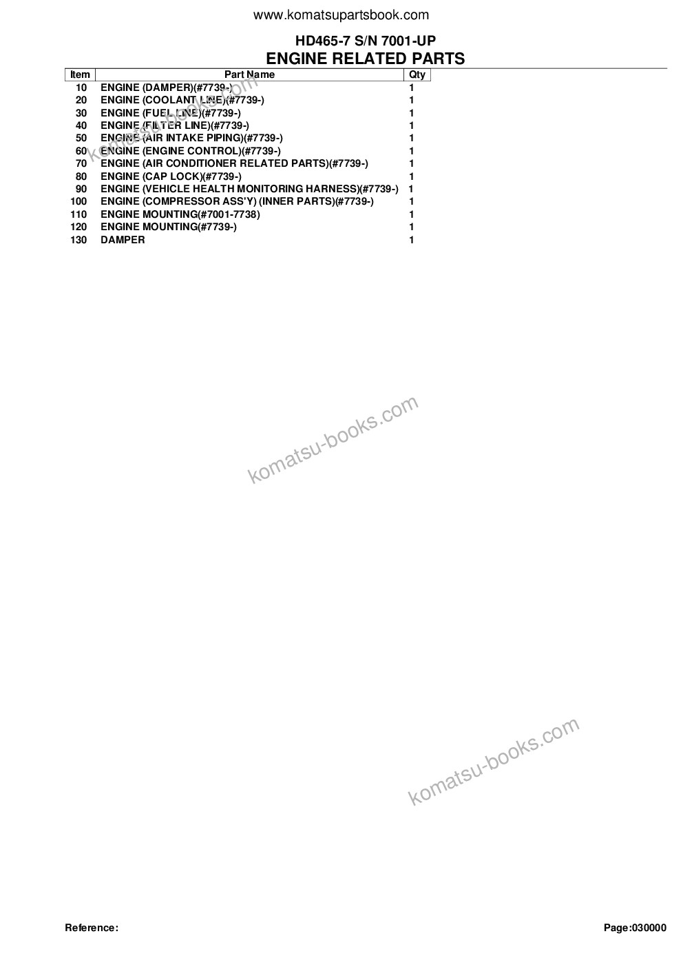 Komatsu hd465-7 s/n 7001-up Parts catalog cover Page 2