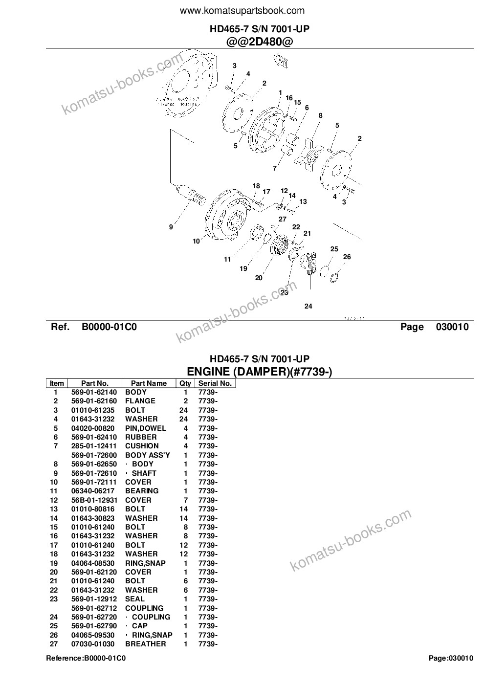 Komatsu hd465-7 s/n 7001-up Parts catalog cover Page 3