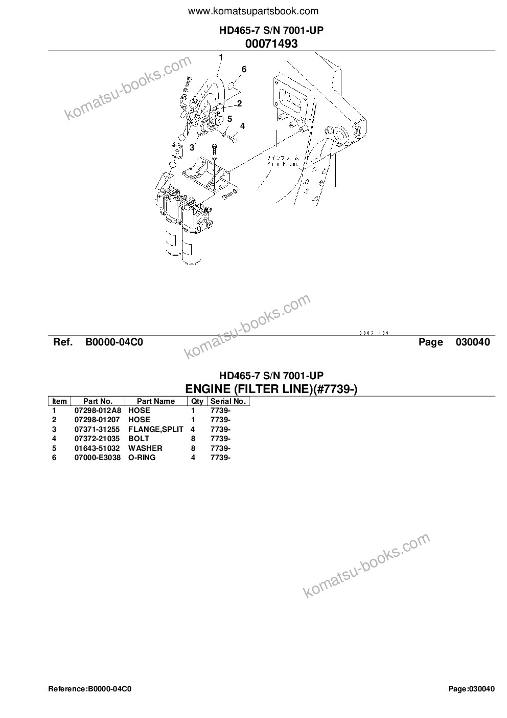Komatsu hd465-7 s/n 7001-up Parts catalog cover Page 6