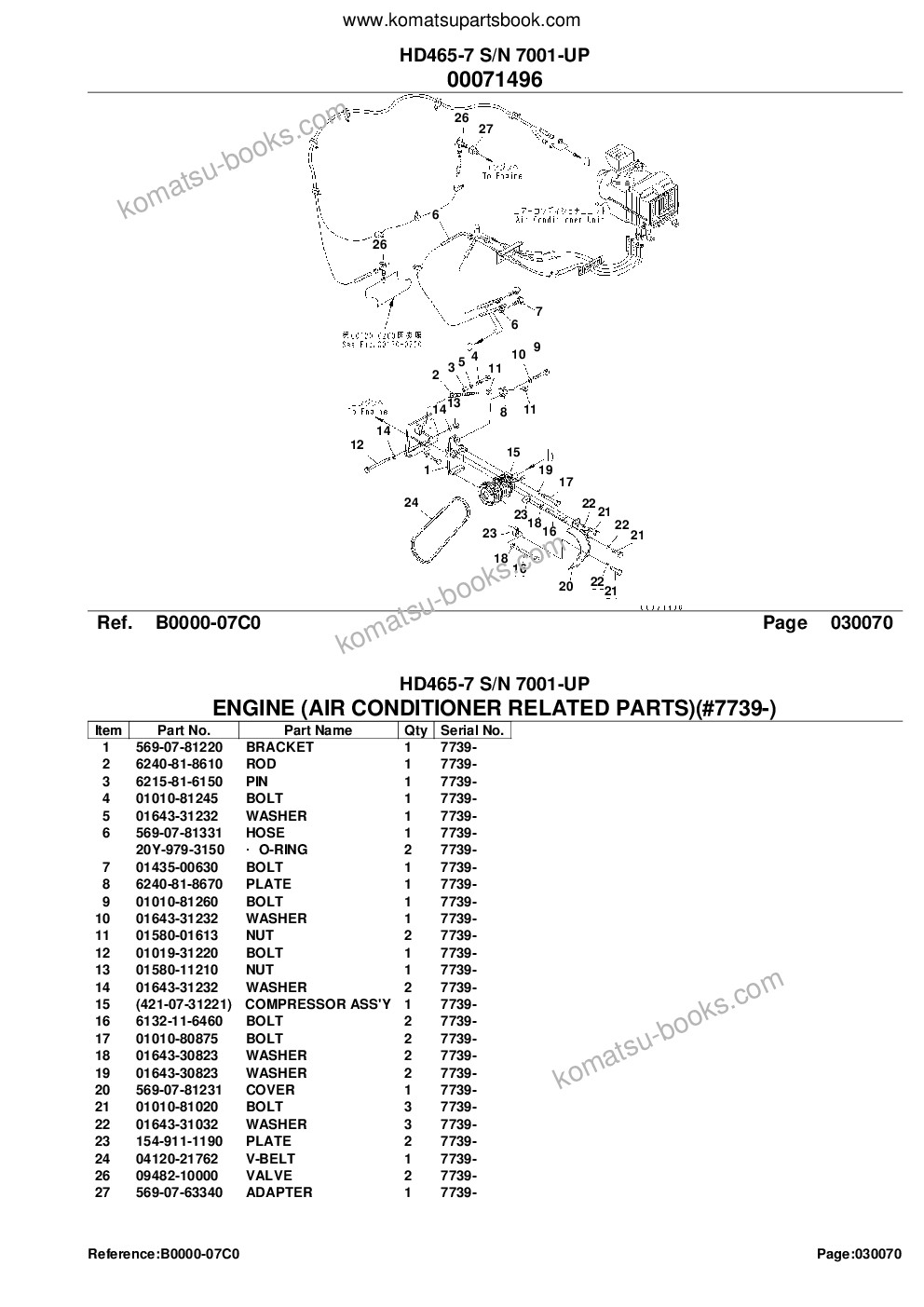 Komatsu hd465-7 s/n 7001-up Parts catalog cover Page 9