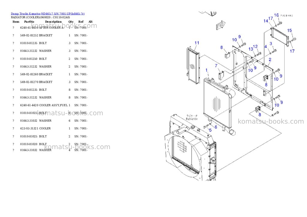 Komatsu HD465-7 S/N 7001-UP Parts catalog cover Page 3