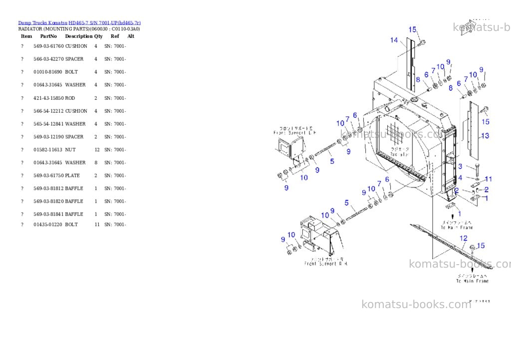 Komatsu HD465-7 S/N 7001-UP Parts catalog cover Page 4