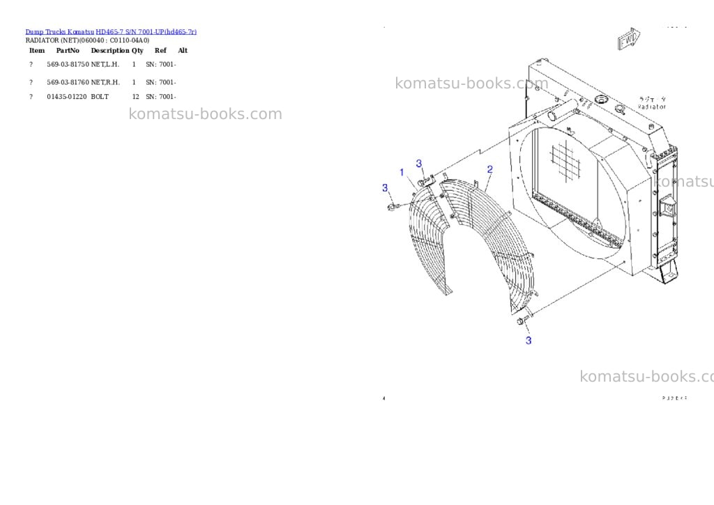 Komatsu HD465-7 S/N 7001-UP Parts catalog cover Page 5