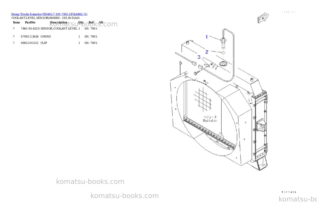 Komatsu HD465-7 S/N 7001-UP Parts catalog cover Page 9