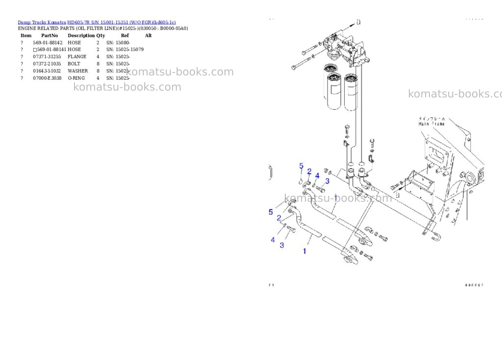 Komatsu hd605-7r s/n 15001-15351 w/o egr Parts catalog cover Page 4 Komatsu hd605-7r s/n 15001-15351 w/o egr Parts catalog cover Page 4