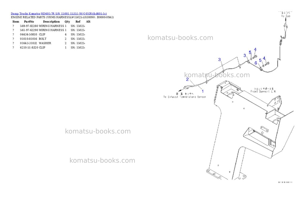 Komatsu hd605-7r s/n 15001-15351 w/o egr Parts catalog cover Page 8 Komatsu hd605-7r s/n 15001-15351 w/o egr Parts catalog cover Page 8