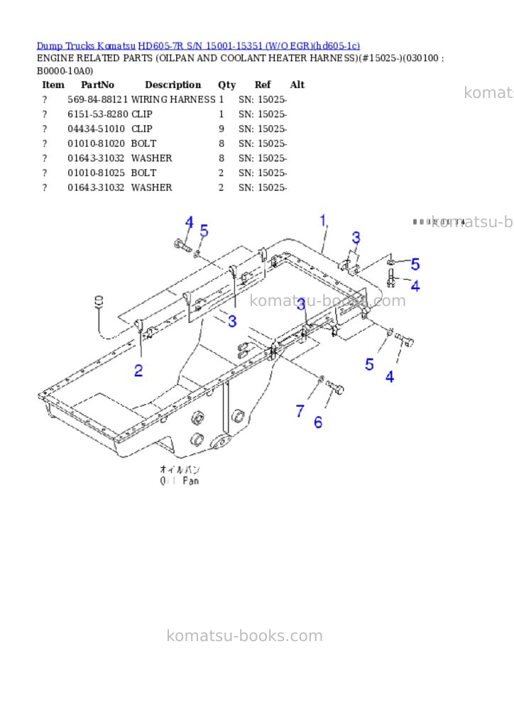 Komatsu hd605-7r s/n 15001-15351 w/o egr Parts catalog cover Page 9 Komatsu hd605-7r s/n 15001-15351 w/o egr Parts catalog cover Page 9