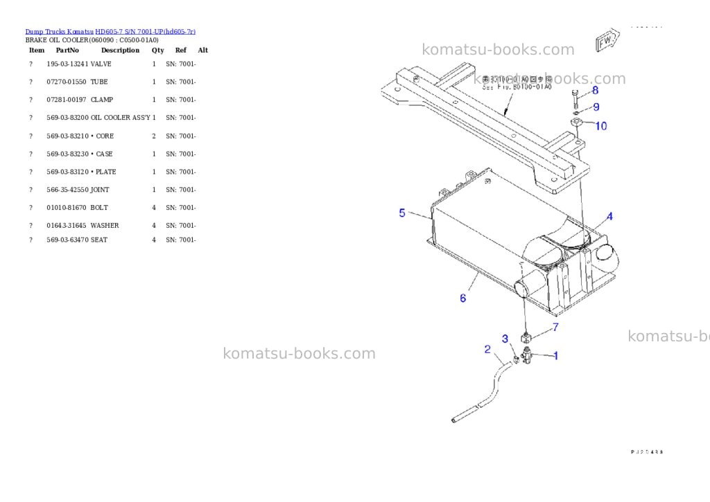 Komatsu hd605-7 s/n 7001-up Parts catalog cover Page 10