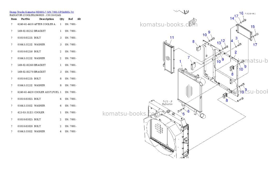 Komatsu hd605-7 s/n 7001-up Parts catalog cover Page 3