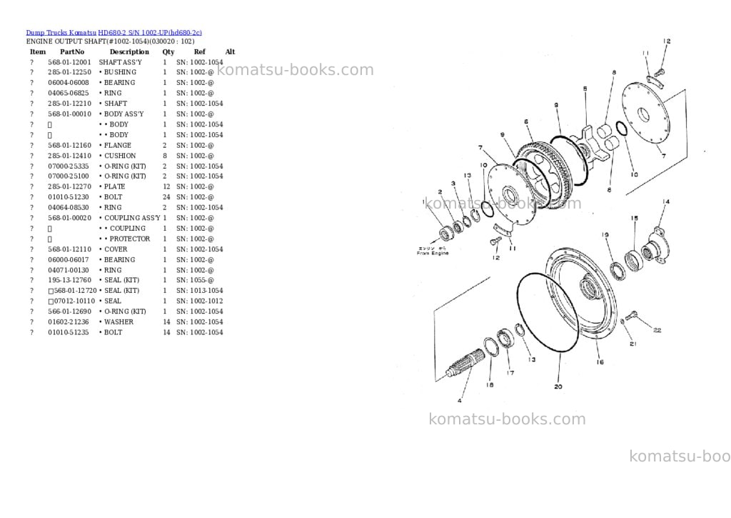 Komatsu HD680-2 S/N 1002-UP Parts catalog cover Komatsu HD680-2 S/N 1002-UP Parts catalog cover