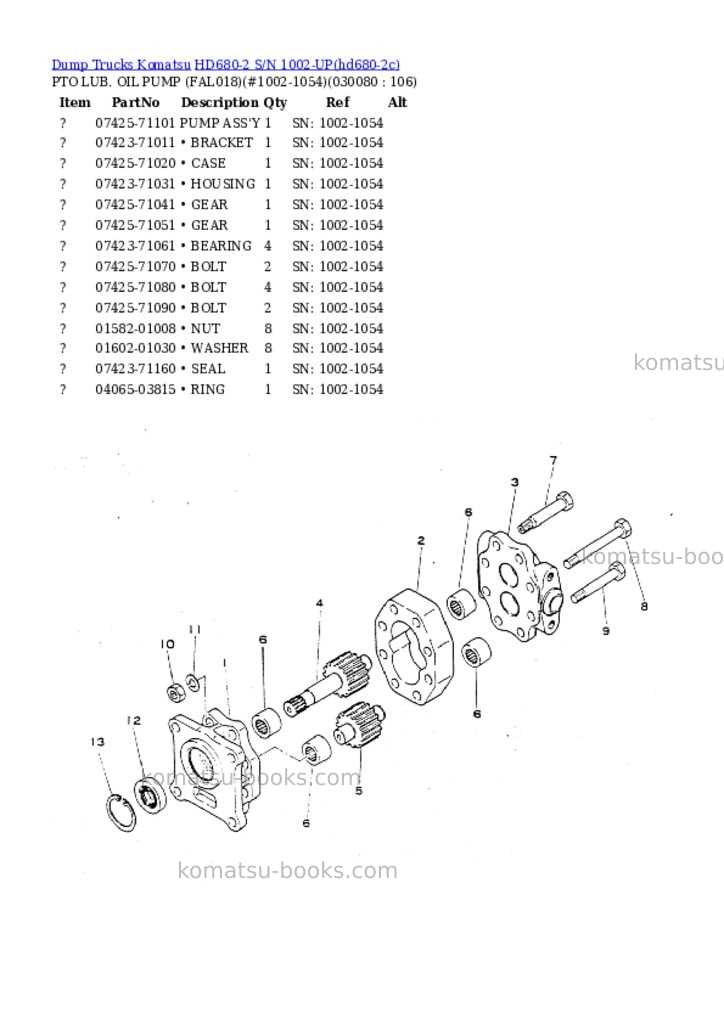 Komatsu HD680-2 S/N 1002-UP Parts catalog cover Page 7 Komatsu HD680-2 S/N 1002-UP Parts catalog cover Page 7