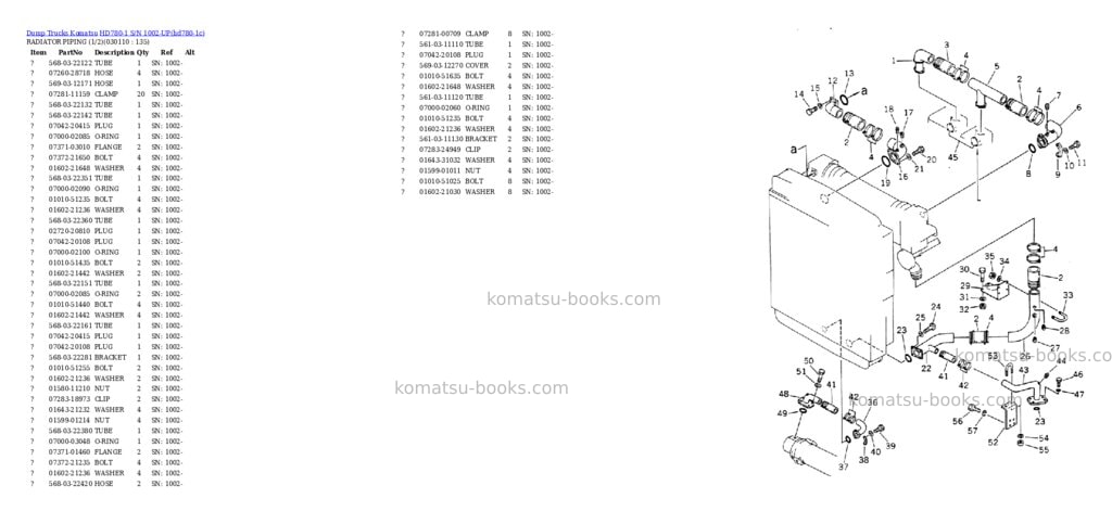Komatsu hd780-1 s/n 1002-up Parts catalog cover Page 10
