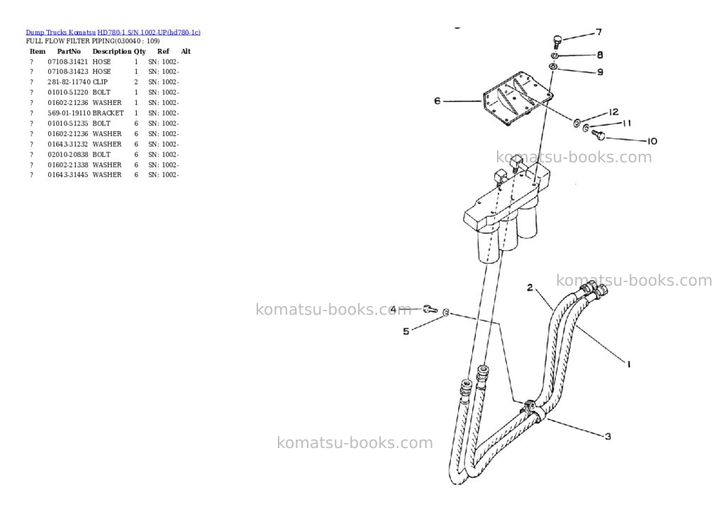 Komatsu hd780-1 s/n 1002-up Parts catalog cover Page 3