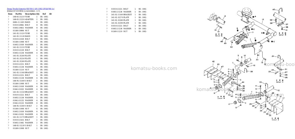 Komatsu hd780-1 s/n 1002-up Parts catalog cover Page 5