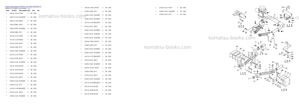 Komatsu HD780-1 S/N 1002-UP Parts catalog cover Page 5
