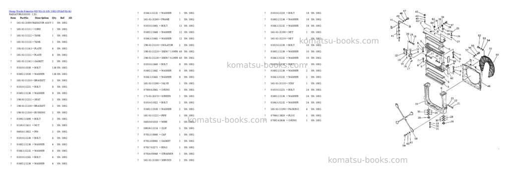 Komatsu hd785-1s s/n 1002-up Parts catalog cover Page 9 Komatsu hd785-1s s/n 1002-up Parts catalog cover Page 9