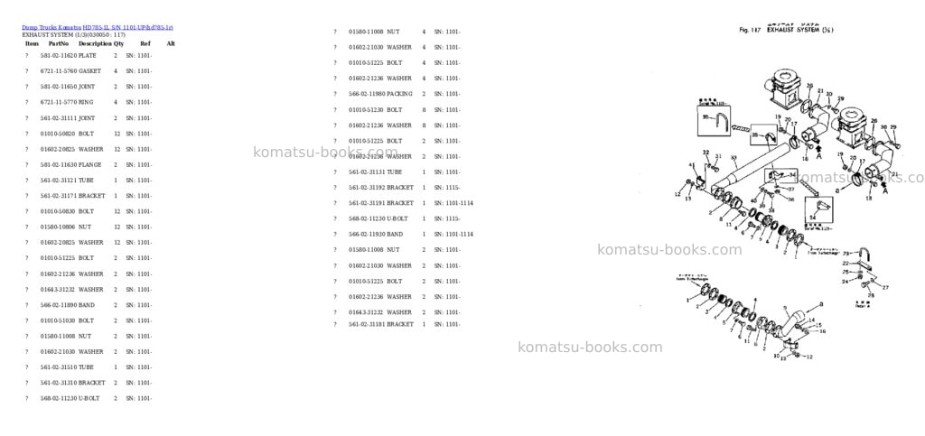Komatsu hd785-1l s/n 1101-up Parts catalog cover Page 4