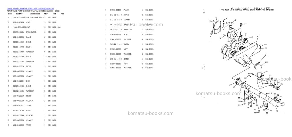 Komatsu hd785-2 s/n 1501-up Parts catalog cover Page 4