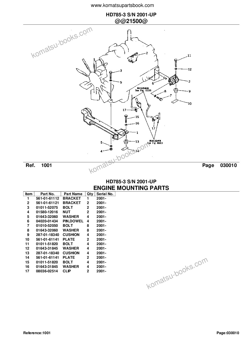 Komatsu HD785-3 S/N 2001-UP Parts catalog cover Page 4