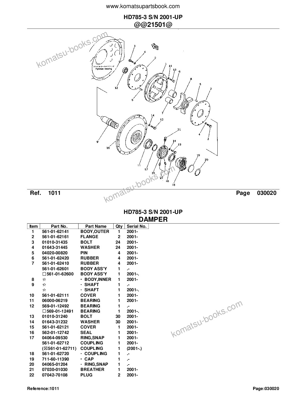 Komatsu HD785-3 S/N 2001-UP Parts catalog cover Page 5
