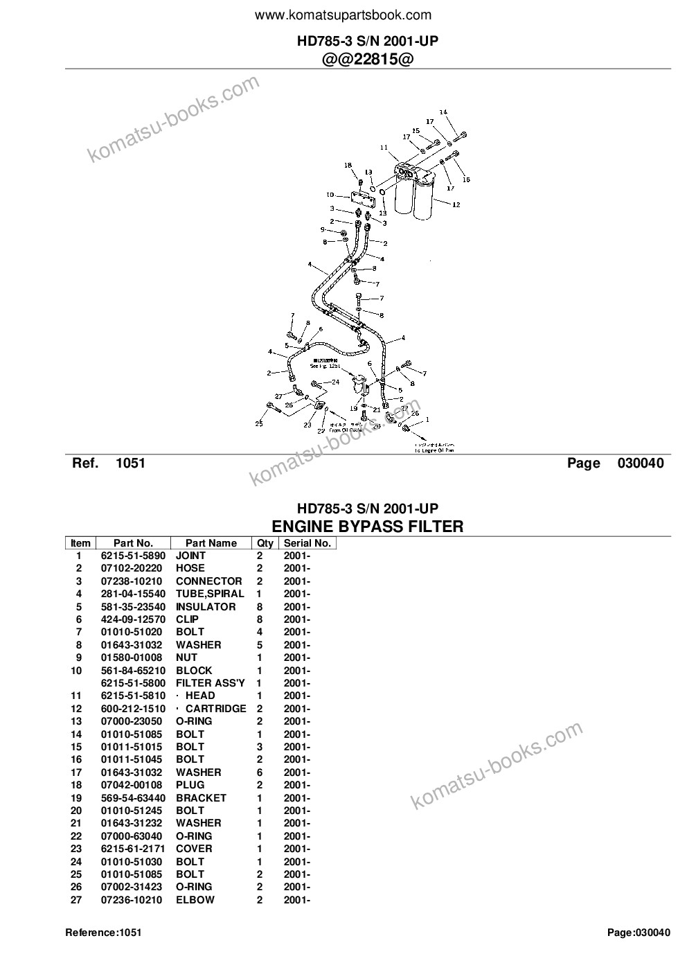 Komatsu HD785-3 S/N 2001-UP Parts catalog cover Page 7