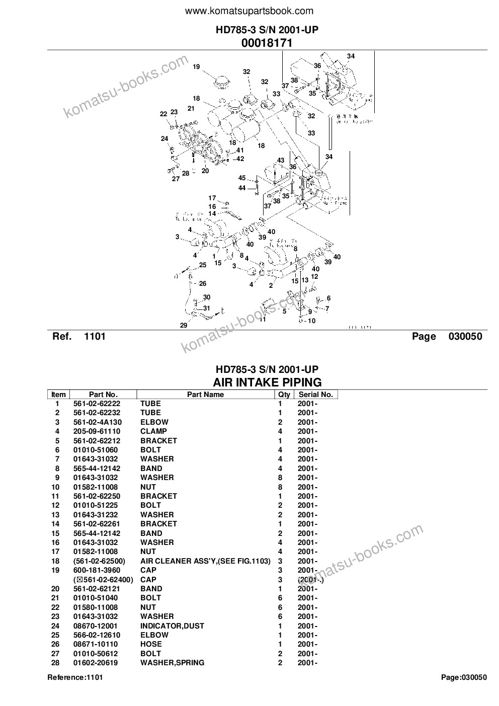 Komatsu HD785-3 S/N 2001-UP Parts catalog cover Page 8