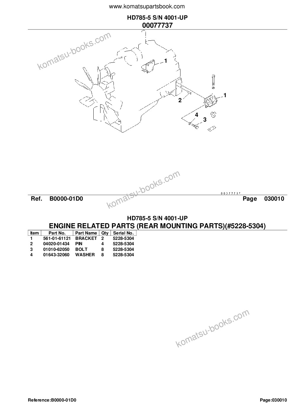 Komatsu HD785-5 S/N 4001-UP Parts catalog cover Page 3