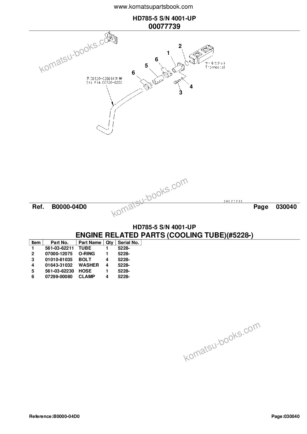 Komatsu HD785-5 S/N 4001-UP Parts catalog cover Page 6