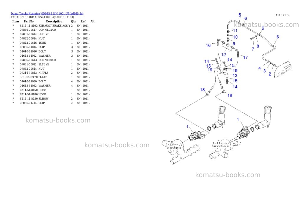 Komatsu hd985-3 s/n 1001-up Parts catalog cover Page 10