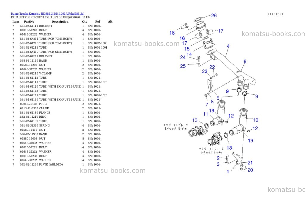 Komatsu hd985-3 s/n 1001-up Parts catalog cover Page 6