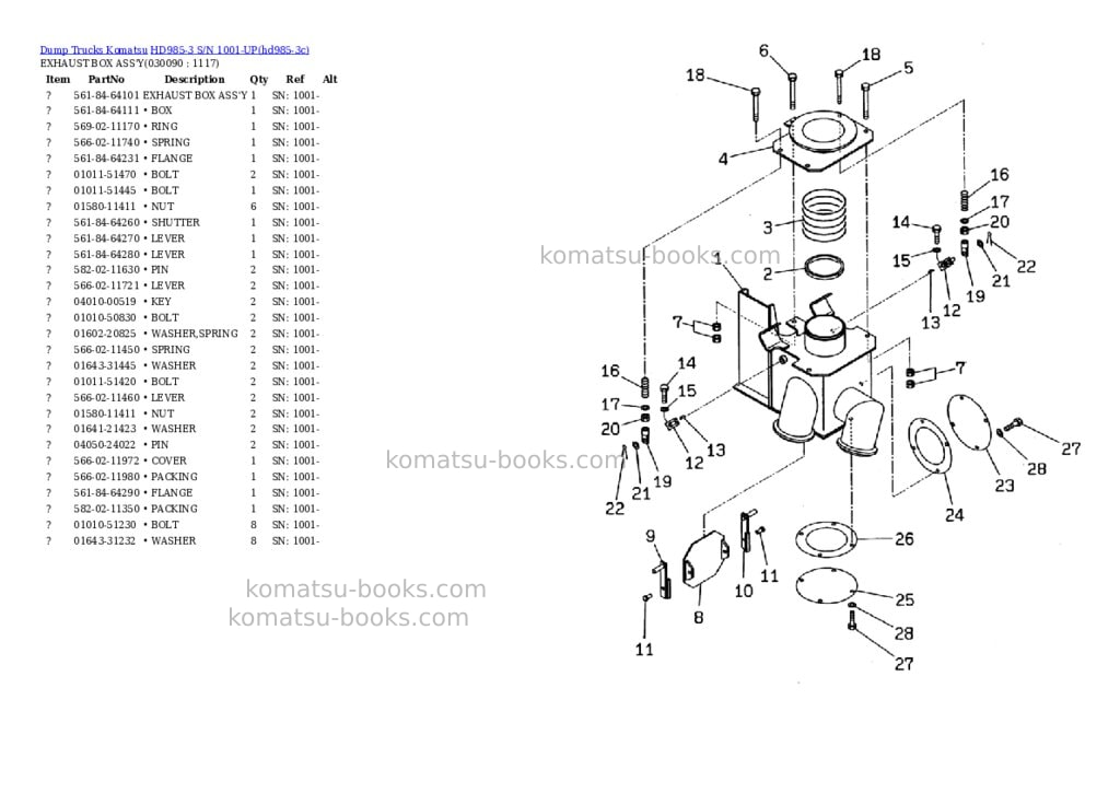 Komatsu hd985-3 s/n 1001-up Parts catalog cover Page 8