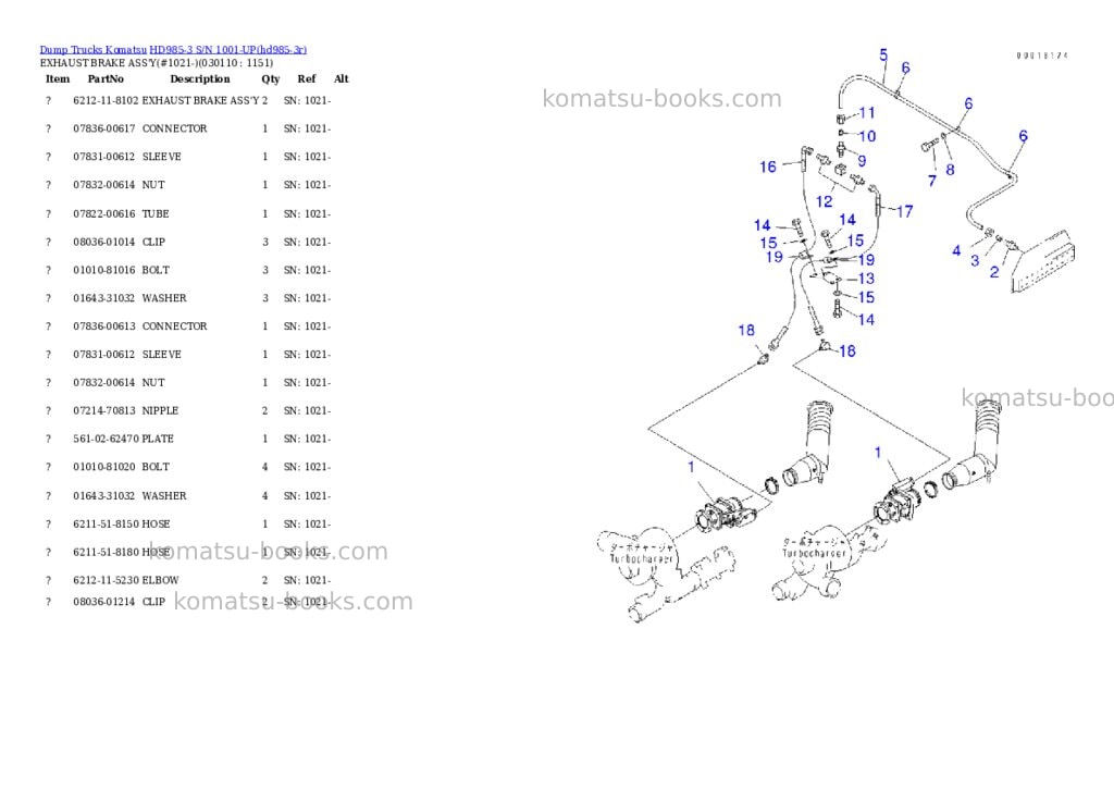Komatsu HD985-3 S/N 1001-UP Parts catalog cover Page 10