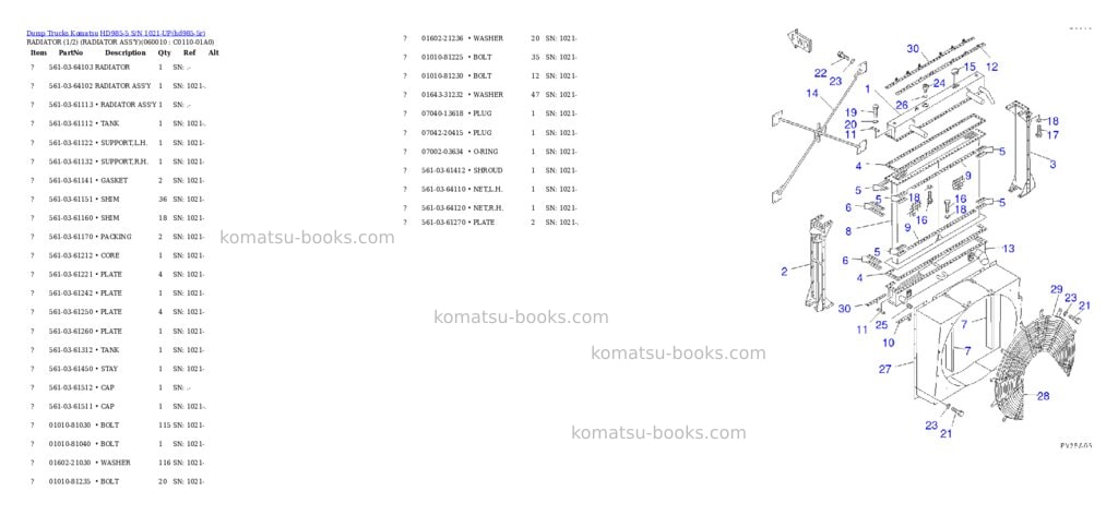 Komatsu HD985-5 S/N 1021-UP Parts catalog cover Page 4