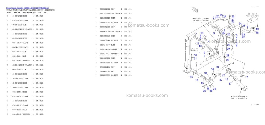 Komatsu HD985-5 S/N 1021-UP Parts catalog cover Page 9
