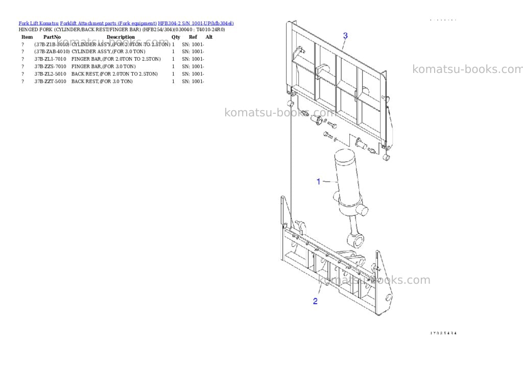 Komatsu HFB304-2 S/N 1001-UP Parts catalog cover Page 4 Komatsu HFB304-2 S/N 1001-UP Parts catalog cover Page 4